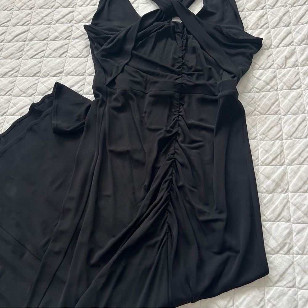 Diane von Furstenberg Neely Ruched Cutout Jersey Midi Dress in Black - Picture 4 of 14